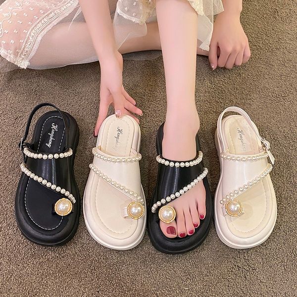 summer women platform sandals 2023 luxury pearl thick sole flip flops slippers women casual beach sandals fashion ladies shoes, Black
summer women platform sandals 2023 luxury pearl thick sole flip flops slippers women casual beach sandals fashion ladies shoes, Black