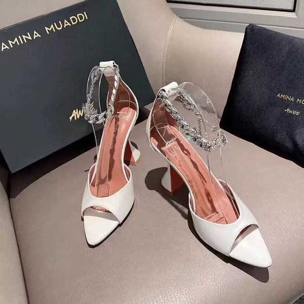 amina muaddi designer heels women sandals classic high heeled diamond 100% leather womans wedding dress shoes parties occupation pure color, Black
amina muaddi designer heels women sandals classic high heeled diamond 100% leather womans wedding dress shoes parties occupation pure color, Black