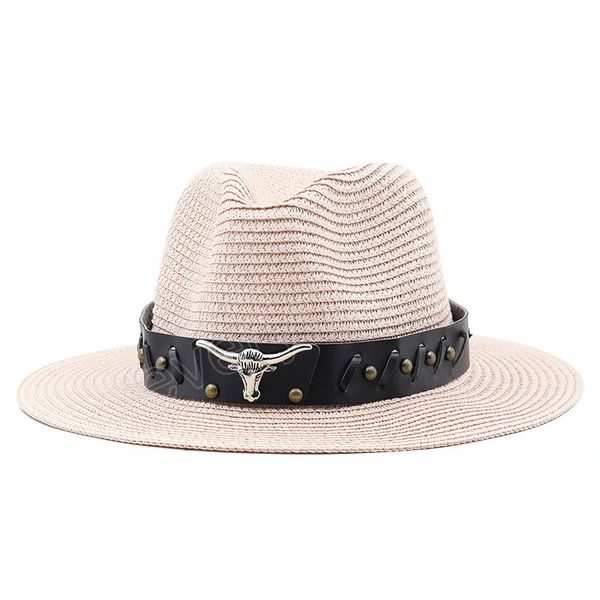 western cowboy adjustable straw hat bowler panama fedora cap with cow head outdoor beach sun hat sombrero, Blue;gray
western cowboy adjustable straw hat bowler panama fedora cap with cow head outdoor beach sun hat sombrero, Blue;gray