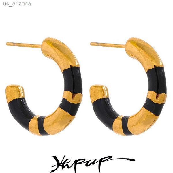 yhpup stainless steel c shape enamel fashion earrings 18k gold color plated rust proof stylish jewelry 2023 gift l230620, Golden;silver
yhpup stainless steel c shape enamel fashion earrings 18k gold color plated rust proof stylish jewelry 2023 gift l230620, Golden;silver