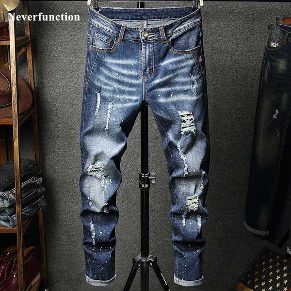 men's men hip hop ripped distressed stretch slim fit jeans trousers streetwear man holes ink printed casual beggar denim pants 211009 l, Blue
men's men hip hop ripped distressed stretch slim fit jeans trousers streetwear man holes ink printed casual beggar denim pants 211009 l, Blue