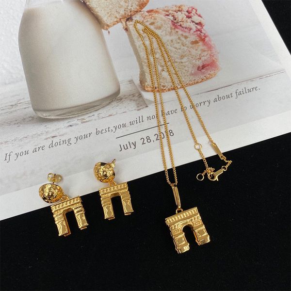 vintage arc de triomphe necklace earrings ladies antique copper doorway pendant jewelry set brand classic fashion gold plated jewelry, Silver
vintage arc de triomphe necklace earrings ladies antique copper doorway pendant jewelry set brand classic fashion gold plated jewelry, Silver