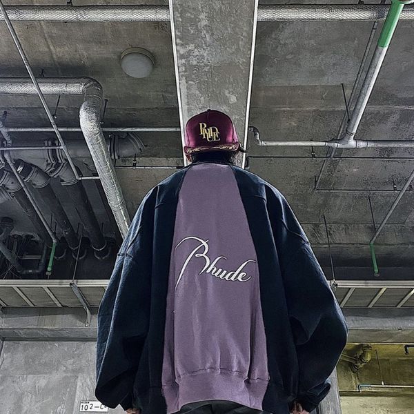 men's hoodies & sweatshirts street trends rhude cut stitching letter logo embroidered vintage crewneck pullover men casual women couple, Black
men's hoodies & sweatshirts street trends rhude cut stitching letter logo embroidered vintage crewneck pullover men casual women couple, Black