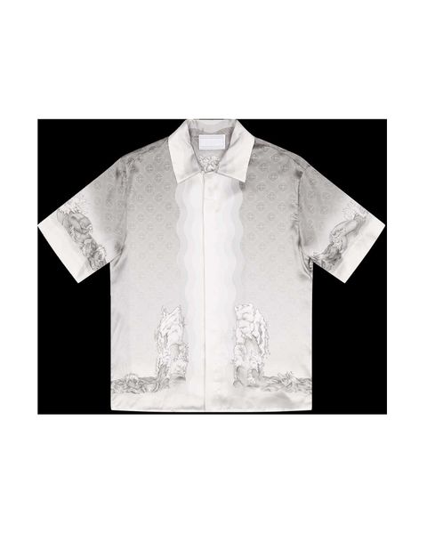 fanglue casablancatennis button up shirt clud guardian gypsum male and female hawaiian short sleeve shirts, White;black
fanglue casablancatennis button up shirt clud guardian gypsum male and female hawaiian short sleeve shirts, White;black