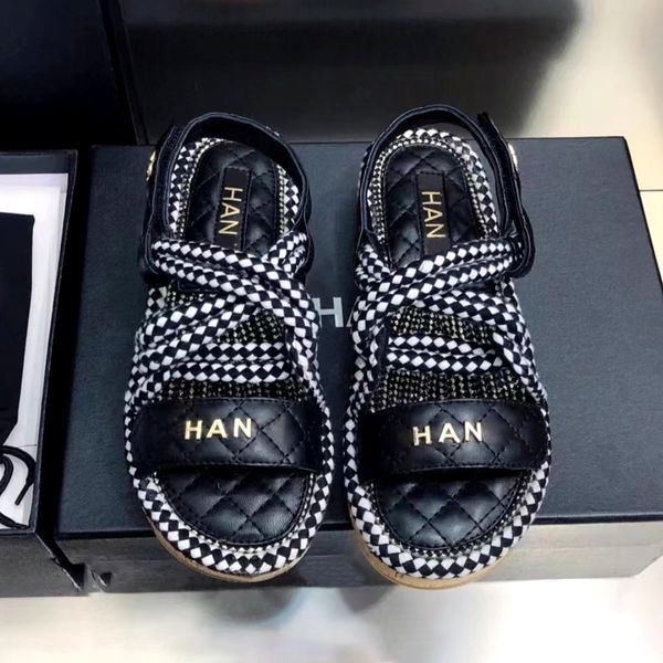 rope shoe luxury sandal famous designer woman tory for woven summer man pool outside metal blade leather with box comfort flat slipper lady, Black
rope shoe luxury sandal famous designer woman tory for woven summer man pool outside metal blade leather with box comfort flat slipper lady, Black