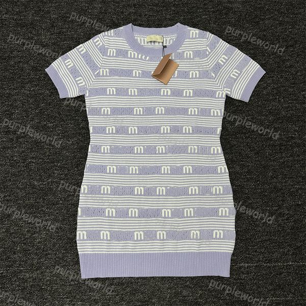 letter embroidered knits dress women short sleeve skirt designer casual color contrast hole stripes dresses, White;black
letter embroidered knits dress women short sleeve skirt designer casual color contrast hole stripes dresses, White;black