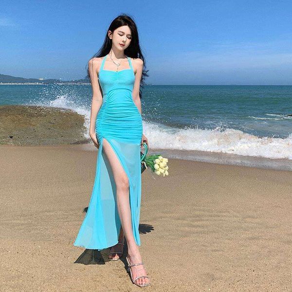 dress female royal sister wind lake blue resort summer fairy hanging neck revealing chiffon split long, Black;gray
dress female royal sister wind lake blue resort summer fairy hanging neck revealing chiffon split long, Black;gray