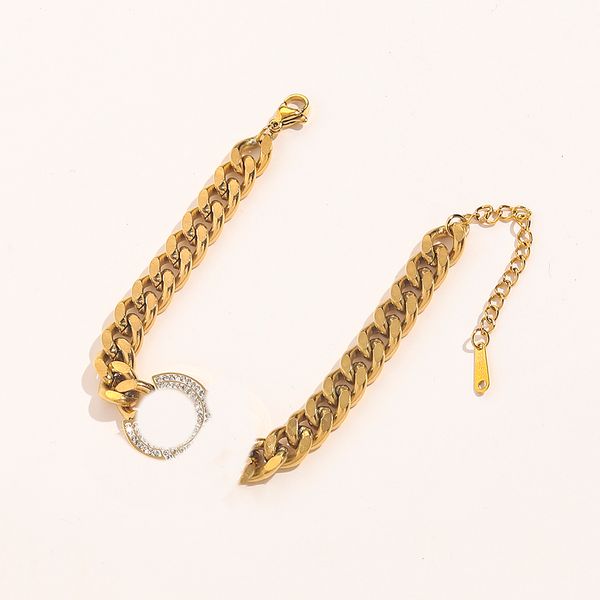 classic chain bracelets women brand letter bangle 18k gold plated stainless steel crystal lovers gifts wristband cuff chains designer jewelr, Black
classic chain bracelets women brand letter bangle 18k gold plated stainless steel crystal lovers gifts wristband cuff chains designer jewelr, Black