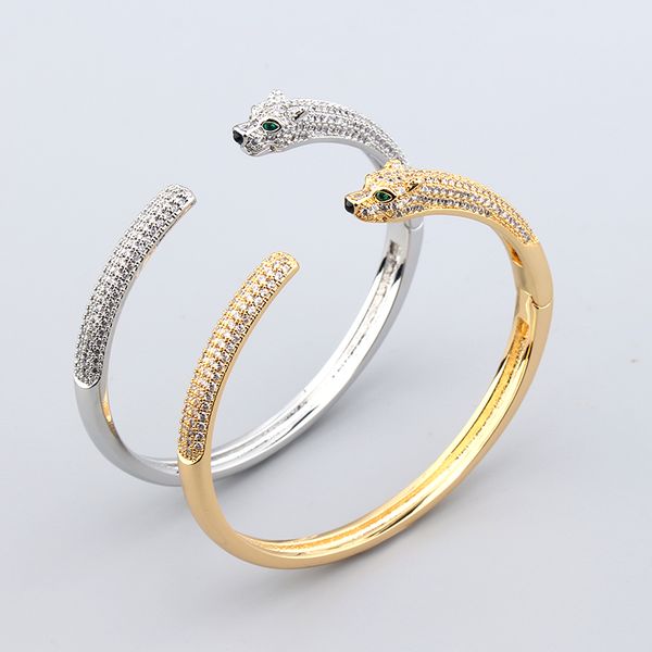 leopard 18k gold sliver plated bangle bracelets for women men open charm infinity diamond tennis bracelet luxury designer jewelry party wedd, Black
leopard 18k gold sliver plated bangle bracelets for women men open charm infinity diamond tennis bracelet luxury designer jewelry party wedd, Black