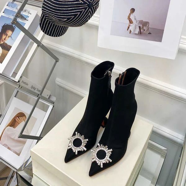 amina muaddi boots womens high heel boots fashion designer rhinestone button stretch boot pointed toe ankle booty 10cm heels women combat bo, Black
amina muaddi boots womens high heel boots fashion designer rhinestone button stretch boot pointed toe ankle booty 10cm heels women combat bo, Black