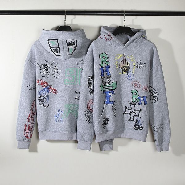 men's hoodies & sweatshirts rhude hand painted graffiti pullover hooded hooded sweatshirt american trendy couple fleece loose jacket, Black
men's hoodies & sweatshirts rhude hand painted graffiti pullover hooded hooded sweatshirt american trendy couple fleece loose jacket, Black