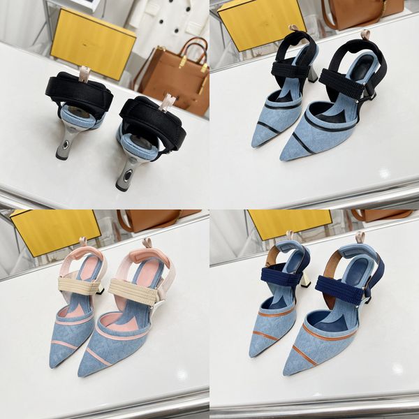 women real leather designer colibri luxury italy sandals denim canvas ankle high-heeled slingbacks fashion f sandals high heel 8cm pointed t, Black
women real leather designer colibri luxury italy sandals denim canvas ankle high-heeled slingbacks fashion f sandals high heel 8cm pointed t, Black