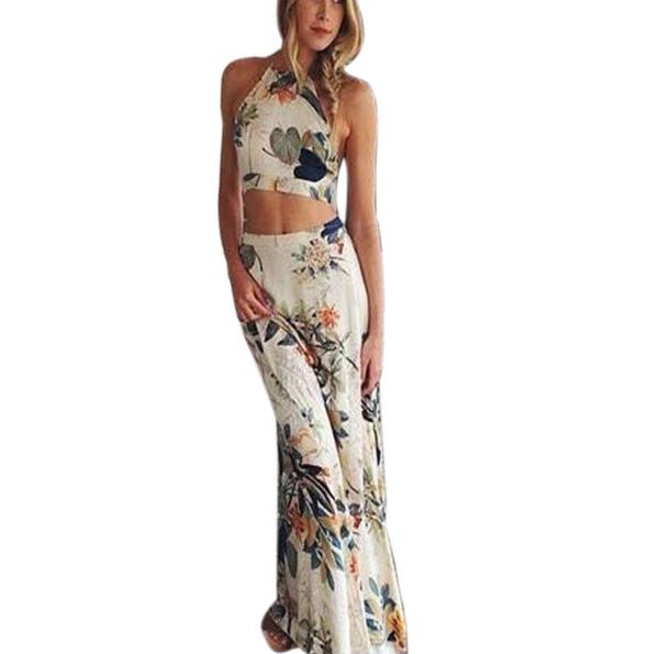 whole floral print 2 piece dress women summer long maxi dress cross body backless boho halterneck party beach dresses tr9646174, White;black
whole floral print 2 piece dress women summer long maxi dress cross body backless boho halterneck party beach dresses tr9646174, White;black