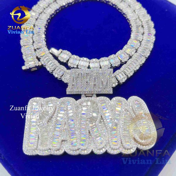 fine hip hop jewelry sterling silver 925 custom necklace letter name pendants vvs baguette moissanite diamond iced out pendant
fine hip hop jewelry sterling silver 925 custom necklace letter name pendants vvs baguette moissanite diamond iced out pendant