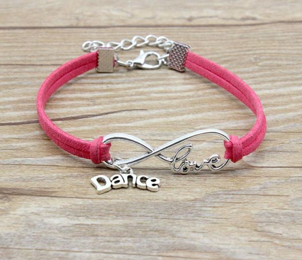 infinity love dance charm suede leather dancer bracelet pink red black gifts for women men girl bracelets jewelry2394422, Golden;silver
infinity love dance charm suede leather dancer bracelet pink red black gifts for women men girl bracelets jewelry2394422, Golden;silver