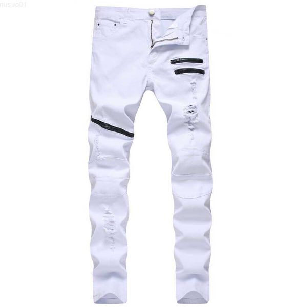 men's jeans straight hole destruction distressed denim trousers men jeans fashion designer brand white jean male x0621 l230726, Blue
men's jeans straight hole destruction distressed denim trousers men jeans fashion designer brand white jean male x0621 l230726, Blue