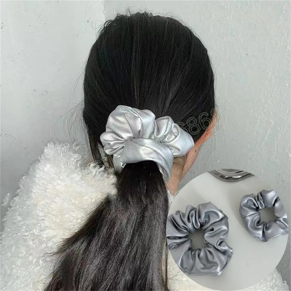 leather large intestine hair band simple elegant silver hair ring high-grade high ponytail holder headwear elastic hair bands, Golden;silver
leather large intestine hair band simple elegant silver hair ring high-grade high ponytail holder headwear elastic hair bands, Golden;silver