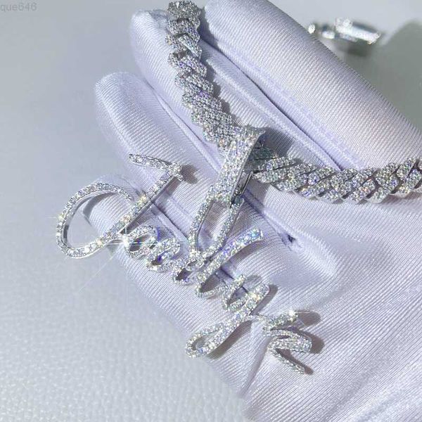 10k white gold iced out cursive letter font moissanite diamond custom name pendant, Silver
10k white gold iced out cursive letter font moissanite diamond custom name pendant, Silver