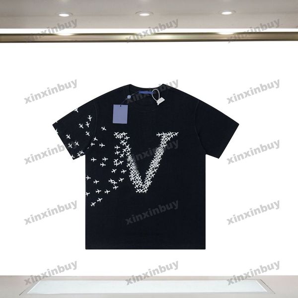 xinxinbuy men designer knitted tee t shirt 23ss paris aircraft letter print short sleeve cotton women black white s-2xl, Black;brown
xinxinbuy men designer knitted tee t shirt 23ss paris aircraft letter print short sleeve cotton women black white s-2xl, Black;brown