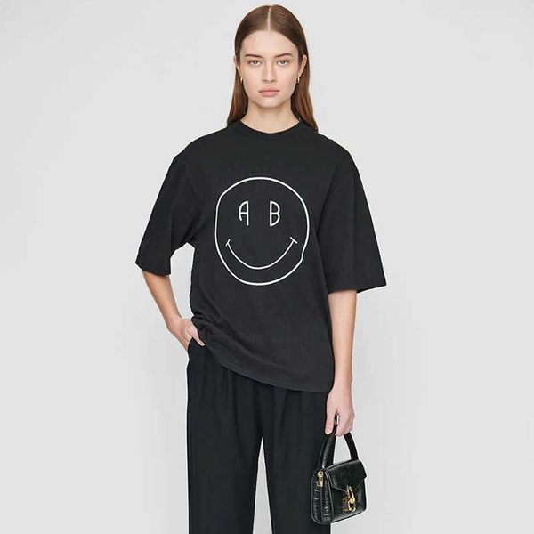 anines bing classic fashion pure cotton big smiling face printed cotton loose round neck black women short sleeved luxury t-shirt designers, White
anines bing classic fashion pure cotton big smiling face printed cotton loose round neck black women short sleeved luxury t-shirt designers, White