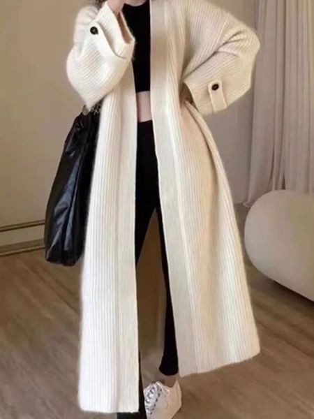 women's knits tees korean fashion women sweaters 2023 autumnwinter clothe solid long knitted cardigan coats sleeved knitwears 230726, White
women's knits tees korean fashion women sweaters 2023 autumnwinter clothe solid long knitted cardigan coats sleeved knitwears 230726, White