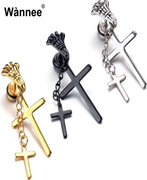 stud drop style stainless steel double cross earrings for fashion men3731311, Golden;silver
stud drop style stainless steel double cross earrings for fashion men3731311, Golden;silver