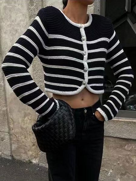 women's knits tees tossy striped cardigan for women sweater fashion elegant high street long sleeve knit outwear contrast casual crop 2, White
women's knits tees tossy striped cardigan for women sweater fashion elegant high street long sleeve knit outwear contrast casual crop 2, White