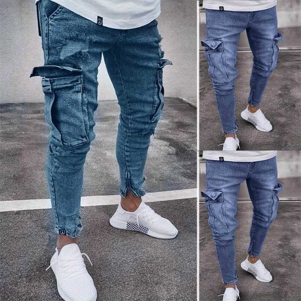 men's mens casual skinny denim trousers high street hip hop pure color jeans pocket zipper slim fit hole shredded long pants yl5 210318, Blue
men's mens casual skinny denim trousers high street hip hop pure color jeans pocket zipper slim fit hole shredded long pants yl5 210318, Blue