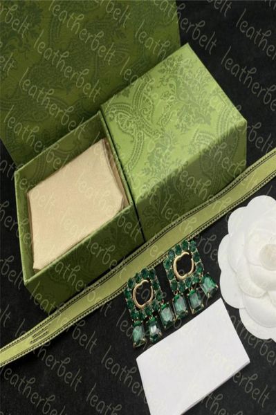 green diamond ear stud gold double letter earrings classic square studs for women designer pendant earrings with box9318862, Golden;silver
green diamond ear stud gold double letter earrings classic square studs for women designer pendant earrings with box9318862, Golden;silver
