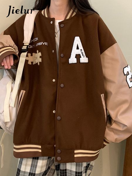 womens jackets jielur autumn american vintage high street woman casual loose female ins basic embroidery women 230726, Black;brown
womens jackets jielur autumn american vintage high street woman casual loose female ins basic embroidery women 230726, Black;brown