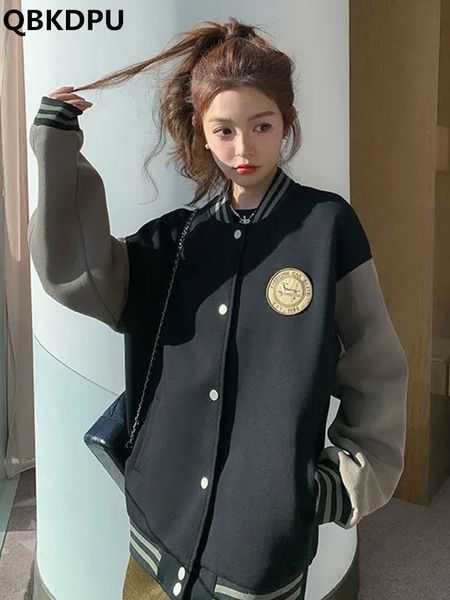 womens jackets casual loose baseball jackels fassion patchwork big size 4xl long sleeve chaquetas for women coats spring fall casacos 230726, Black;brown
womens jackets casual loose baseball jackels fassion patchwork big size 4xl long sleeve chaquetas for women coats spring fall casacos 230726, Black;brown