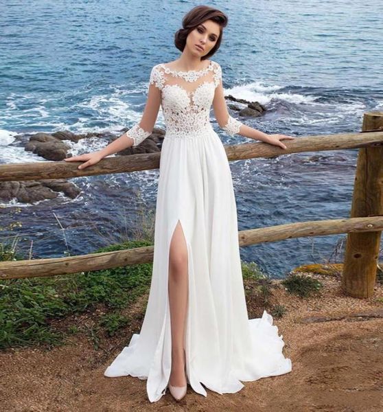 wedding dress beach chiffon appliques simple dress aline slit side vestido de novia playa bridal gown three quarter sleeve weddin6629359, White
wedding dress beach chiffon appliques simple dress aline slit side vestido de novia playa bridal gown three quarter sleeve weddin6629359, White