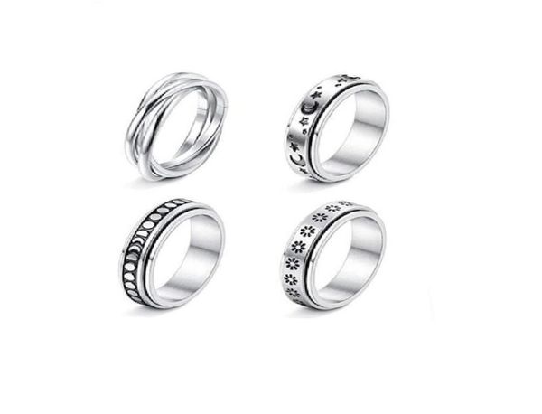 2022 fashion retro hip hop punk ring geometry stars moon flowers glossy men039s and women039s rotating rings jewelry gifts1039603, Silver
2022 fashion retro hip hop punk ring geometry stars moon flowers glossy men039s and women039s rotating rings jewelry gifts1039603, Silver