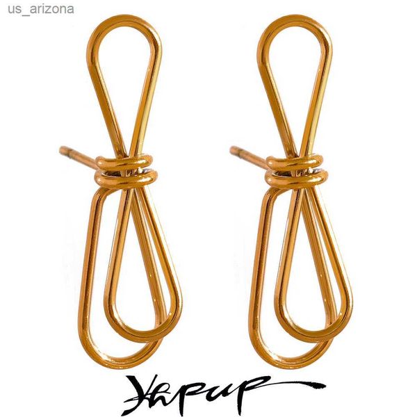 yhpup creative metal knotted stylish unique stainless steel gold color personality korean stud earrings chic charm jewelry women l230620, Golden;silver
yhpup creative metal knotted stylish unique stainless steel gold color personality korean stud earrings chic charm jewelry women l230620, Golden;silver