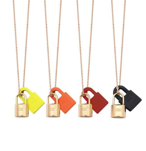 new h letter hanging black red orange leather lock necklace titanium love necklace buckle women rose gold necklace fashion jewelry6466844, Silver
new h letter hanging black red orange leather lock necklace titanium love necklace buckle women rose gold necklace fashion jewelry6466844, Silver