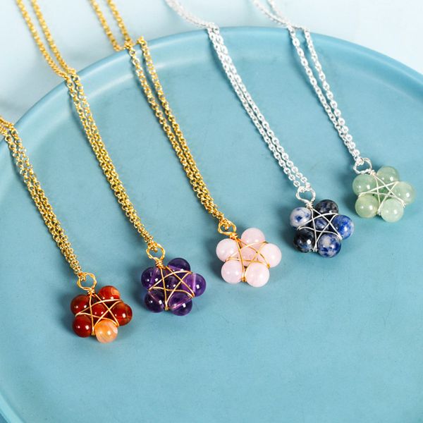 natural crystal rough round beads stone necklace star beaded flower gemstone pendants necklace for women, Silver
natural crystal rough round beads stone necklace star beaded flower gemstone pendants necklace for women, Silver