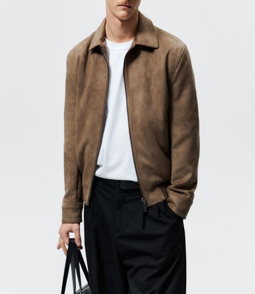mens jackets suede texture effect zipper jacket fashion casual lapel outerwear for men 230726, Black;brown
mens jackets suede texture effect zipper jacket fashion casual lapel outerwear for men 230726, Black;brown