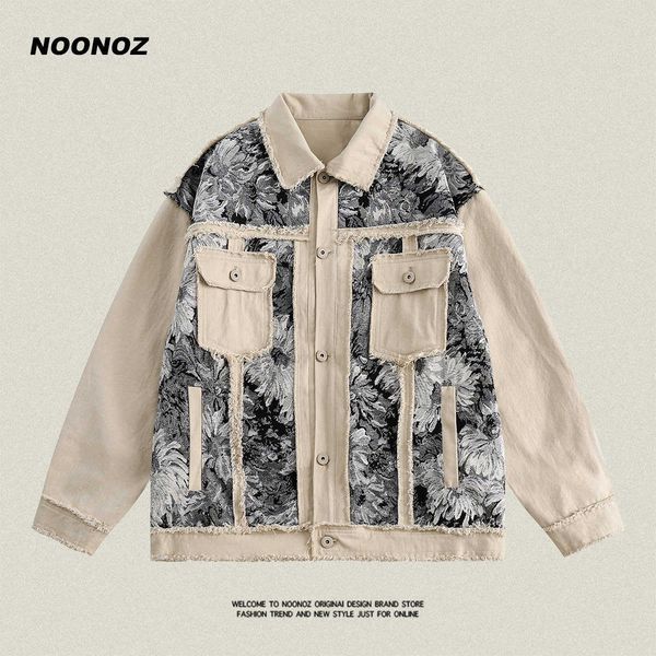 noonoz american vintage high street flower splice jean jacket men's autumn loose fashion premium jacket, Black;brown
noonoz american vintage high street flower splice jean jacket men's autumn loose fashion premium jacket, Black;brown