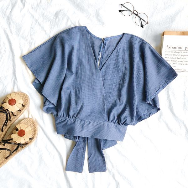 womens blouses shirts women summer batwing sleeve vneck basic bow shirt elegant lady lace up bandage slim high waist short pullover blouse, White
womens blouses shirts women summer batwing sleeve vneck basic bow shirt elegant lady lace up bandage slim high waist short pullover blouse, White