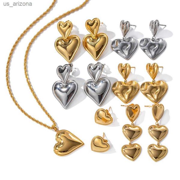 youthway stylish 316l heart drop earrings fashion metal 18k gold color plated rust proof texture charm jewelry for women l230620, Golden;silver
youthway stylish 316l heart drop earrings fashion metal 18k gold color plated rust proof texture charm jewelry for women l230620, Golden;silver