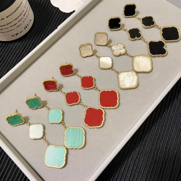 new luxury four-leaf clover earrings designer logo drop earrings fashion love gift summer jewelry engagement travel gift earrings no fade je, Golden
new luxury four-leaf clover earrings designer logo drop earrings fashion love gift summer jewelry engagement travel gift earrings no fade je, Golden