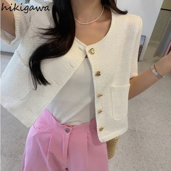 womens jackets korean chic for women summer vintage temperament crop short sleeve single breasted tunic coat ropa mujer 7l336 230726, Black;brown
womens jackets korean chic for women summer vintage temperament crop short sleeve single breasted tunic coat ropa mujer 7l336 230726, Black;brown