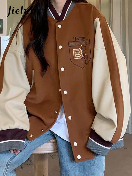 womens jackets jielur autumn vintage ins fashion jacket woman slim american chicly female casual loose street coffee women 230726, Black;brown
womens jackets jielur autumn vintage ins fashion jacket woman slim american chicly female casual loose street coffee women 230726, Black;brown