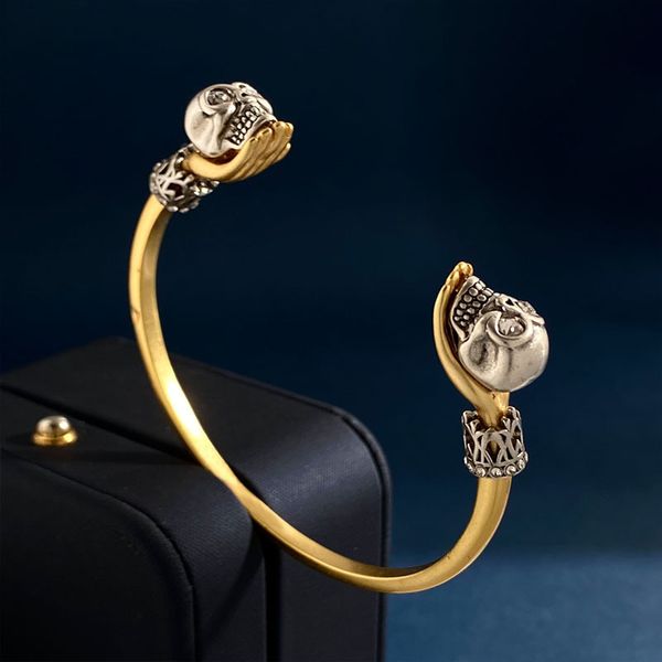 new arrival skull openning charm bracelet bangles for women, Golden;silver 
new arrival skull openning charm bracelet bangles for women, Golden;silver