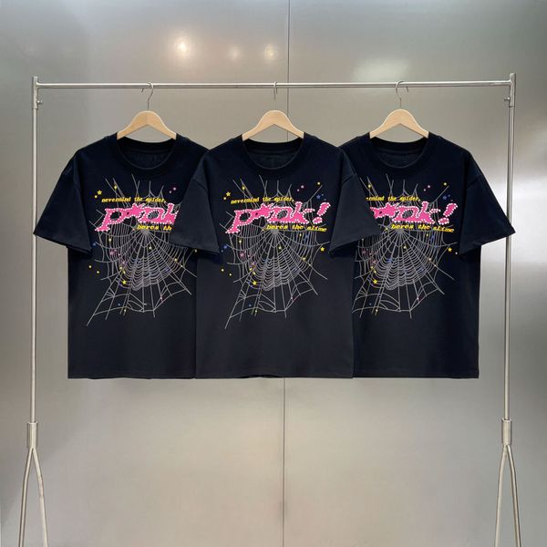 men t shirt pink young thug sp5der 555555 mans women foaming printing spider web pattern short sleeve tshirt fashion tees, White;black
men t shirt pink young thug sp5der 555555 mans women foaming printing spider web pattern short sleeve tshirt fashion tees, White;black