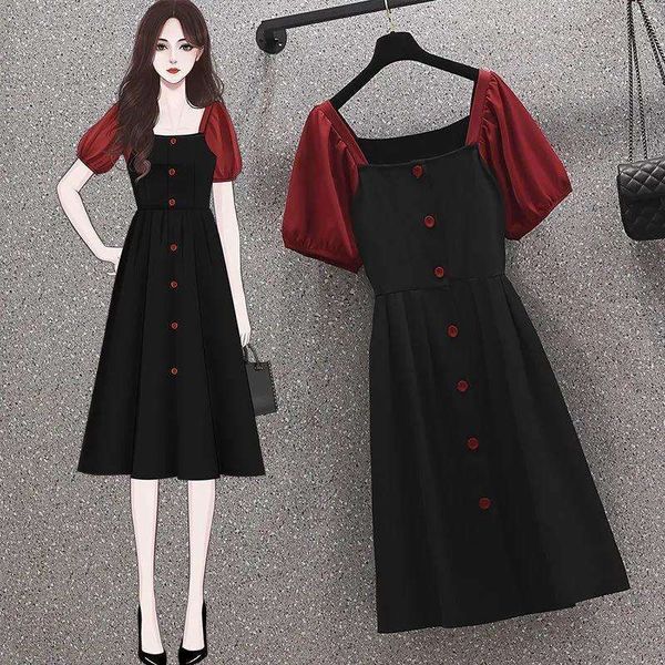 summer l size womens short sleeves dress fat sisters temperament thin and flesh covering matched, Black;gray
summer l size womens short sleeves dress fat sisters temperament thin and flesh covering matched, Black;gray