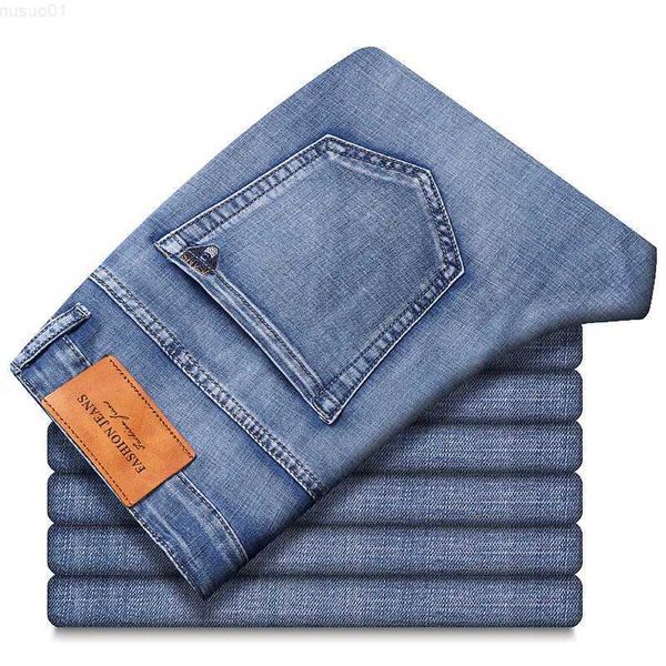 spring summer stretch straight fit jeans men's denim pants brand style trousers mens wear 211009 l230726, Blue
spring summer stretch straight fit jeans men's denim pants brand style trousers mens wear 211009 l230726, Blue