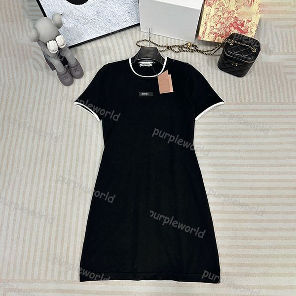 womens knit dress summer fashion designer casual letter print skirt girls short sleeve dress clothes, White;black
womens knit dress summer fashion designer casual letter print skirt girls short sleeve dress clothes, White;black