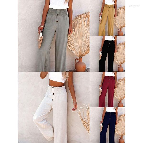 women's pants women black straight trousers spring summer casual button cotton and linen solid high waist fashion wide leg long, Black;white
women's pants women black straight trousers spring summer casual button cotton and linen solid high waist fashion wide leg long, Black;white