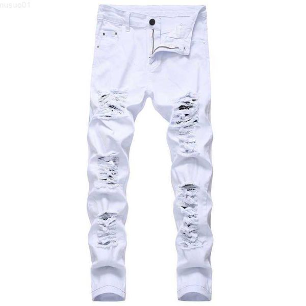men's men ripped white red black stretch slim fit spring autumn denim distressed hip hop streetwear biker jeans pants x0621 l230726, Blue
men's men ripped white red black stretch slim fit spring autumn denim distressed hip hop streetwear biker jeans pants x0621 l230726, Blue